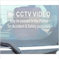 1 x Window Sticker-CCTV Video Passed to Police for Accident & Security Warning-200mm x 87mm-CCTV Sign-Van,Lorry,Truck,Taxi,Bus,Mini Cab,Minicab 